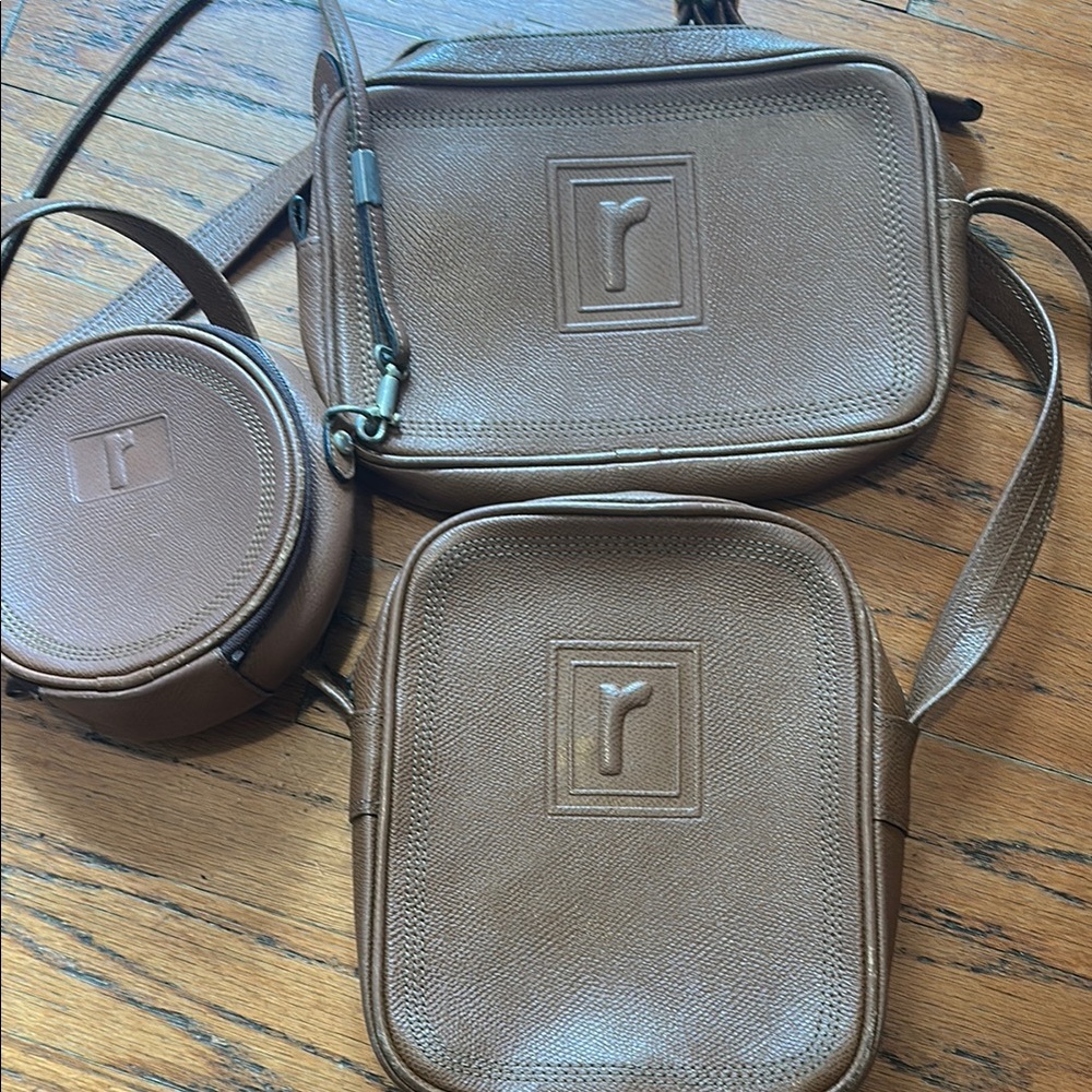 Brown Leather Crossbody Bag Set renoma